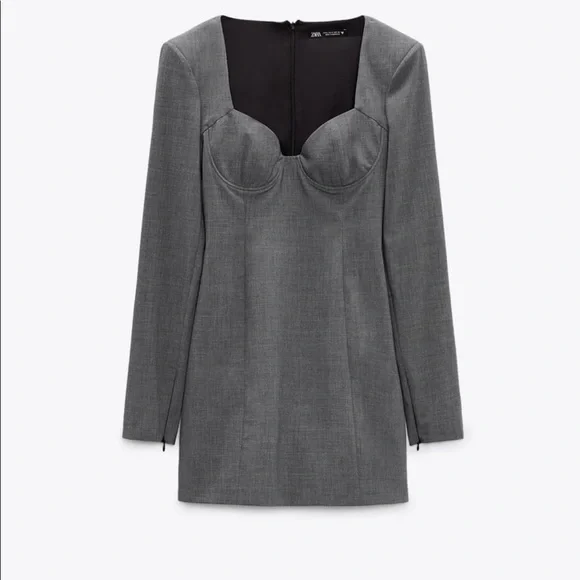Zara large gray mini dress - Picture 2 of 4